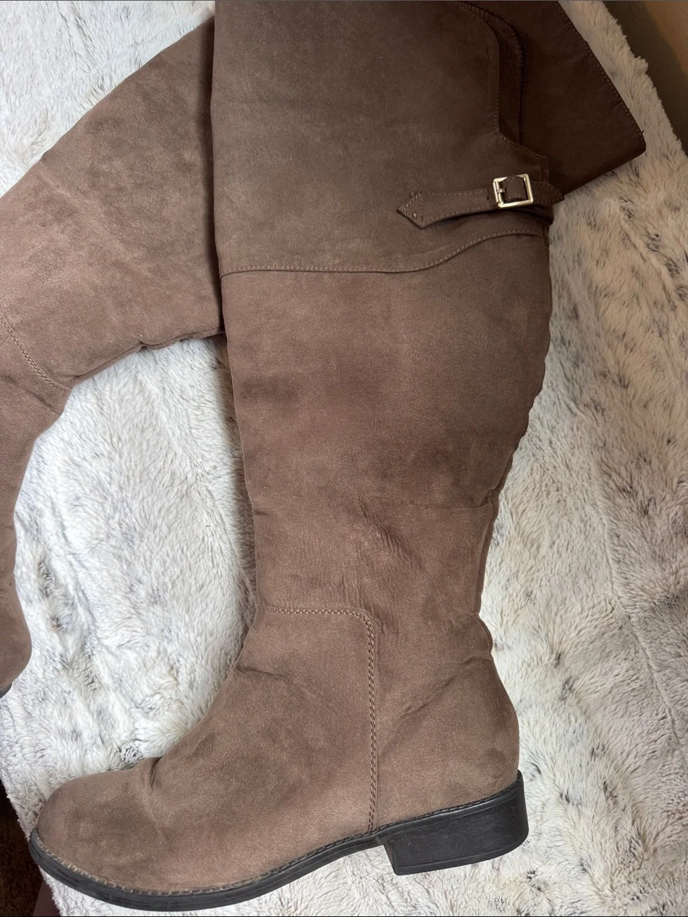 Candie's Taupe Suede Over-the-Knee Riding Boots